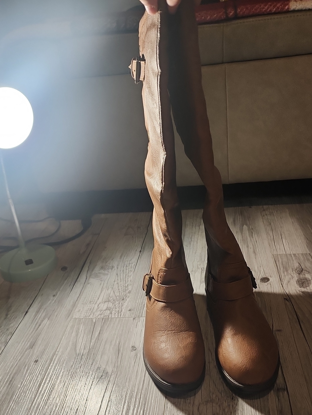 Tall Over-the-Knee Riding Boots in Brown